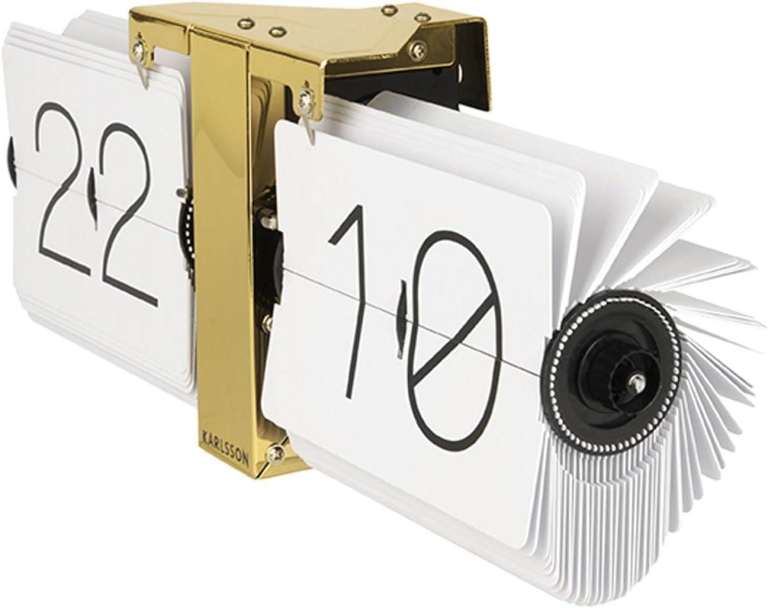 Karlsson Flip Clock - Brass/gold. RARE! BOXED! BRAND NEW!
