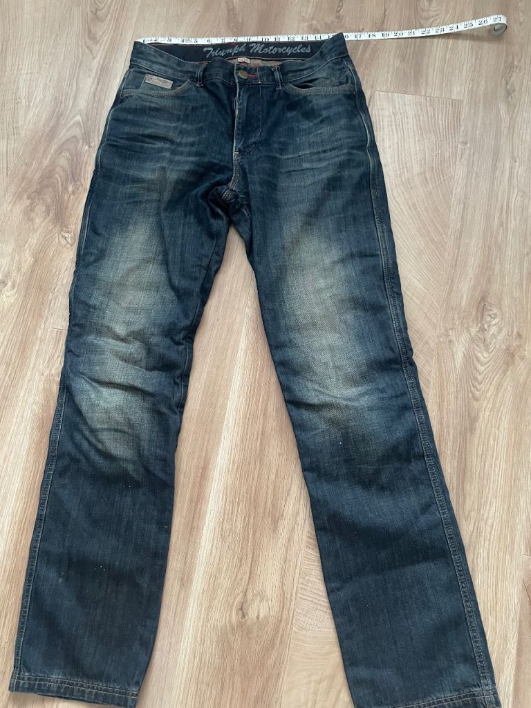 Triumph motorcycle jeans with thick Kevlar