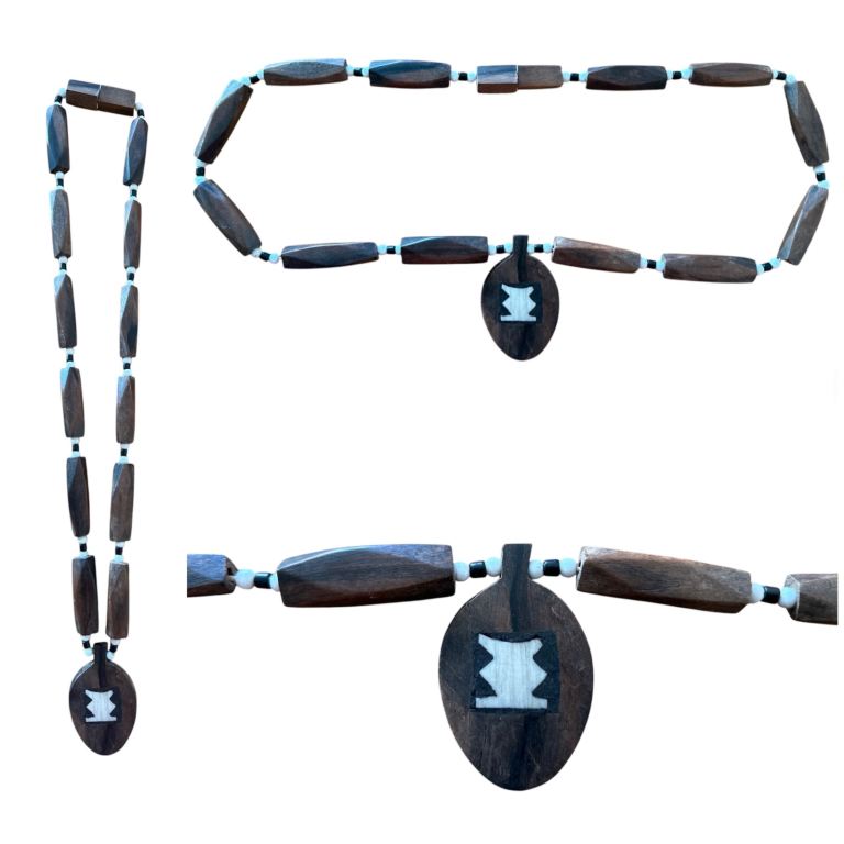 Wood Bead Necklace 24” Inch Length Unisex Neckband Stocking Filler