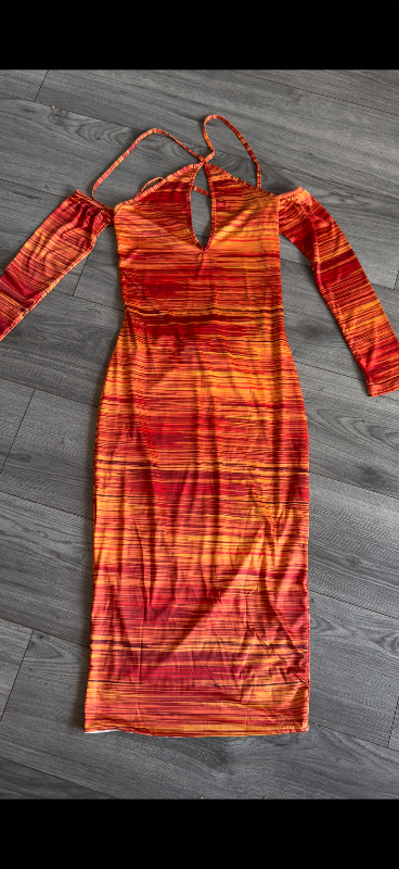 Missy Empire Orange Bodycon Festival Dress Size 10