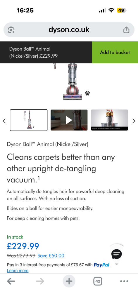 Dyson ball animal 