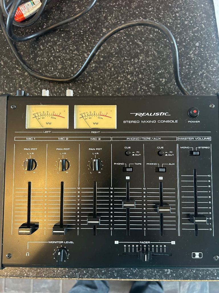 Realistic DJ mixing console vintage 90s as new condition boxed