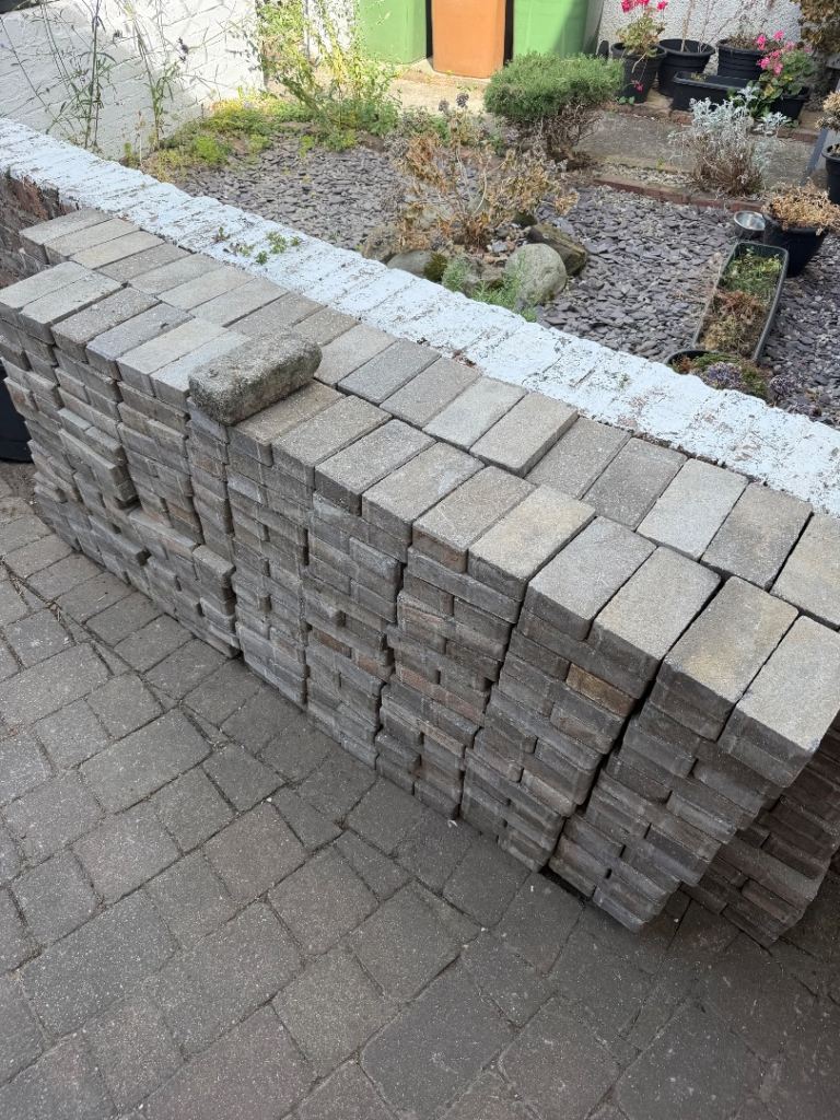Large Quantity of Grey Garden Paving Slabs/Bricks