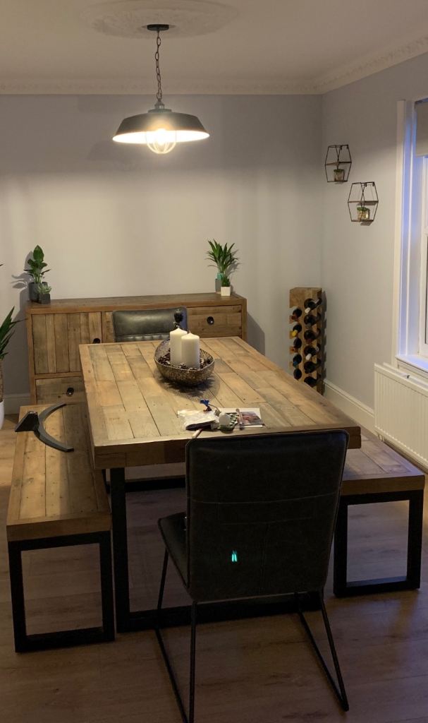 Rustic family dining set and side board