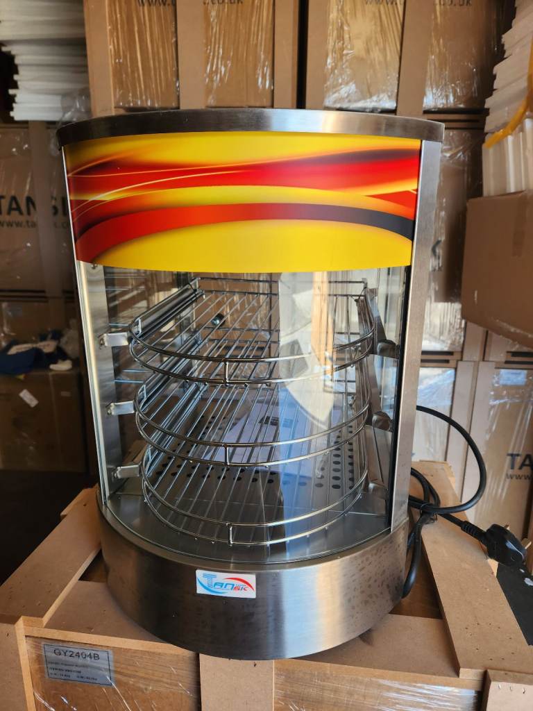 catering Hot Food Pie Pastie Warmer Display Cabinet Counter Top Heated Silver