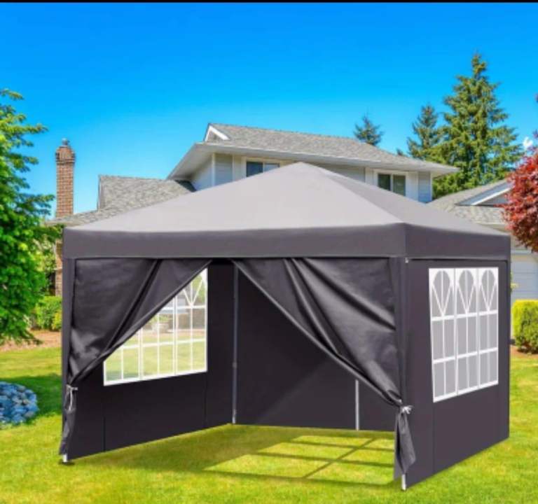 New Grey Garden popup Gazebo with Windows – Perfect for Outdoor Events