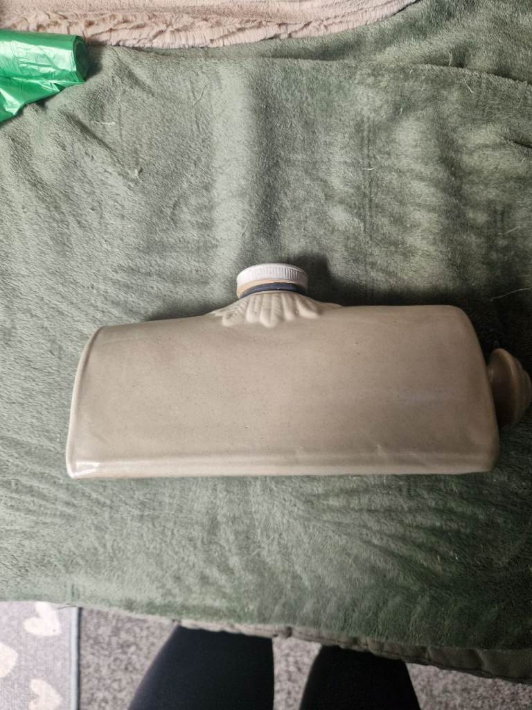 French antique earthwear hot water bottle 