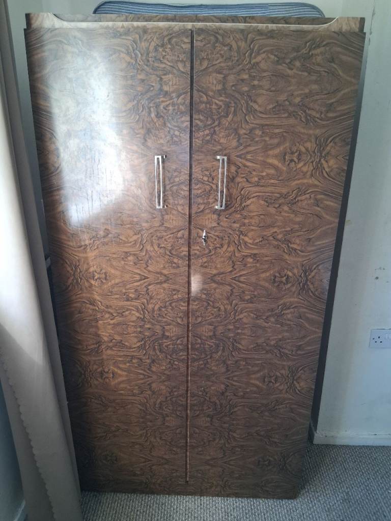 FREE-Antique Walnut double wardrobe 