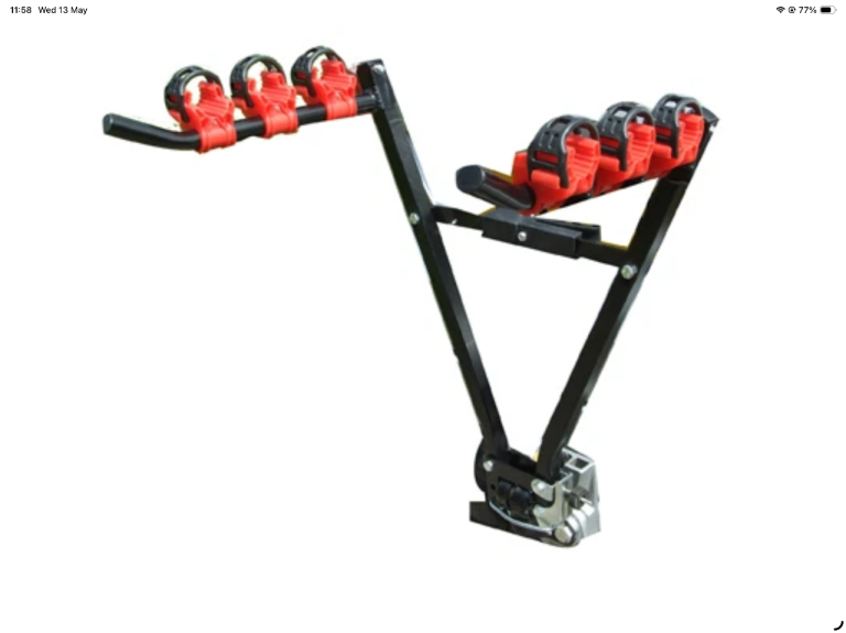 Bicycle rack carrier for tow ball