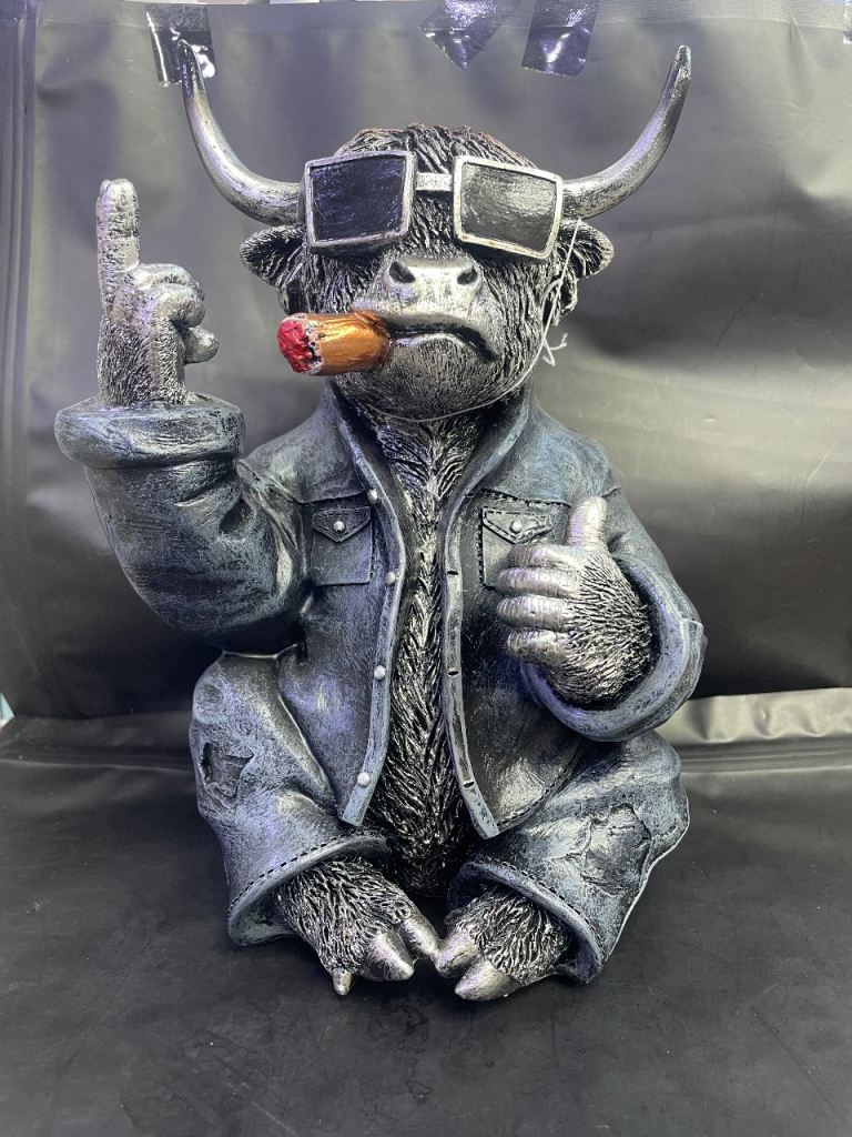 Cool Bull Figurine with Sunglasses & Cigar