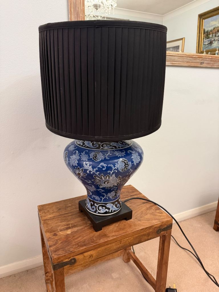 Blue Jingchang Ceramics Table Lamp - with or without shade 