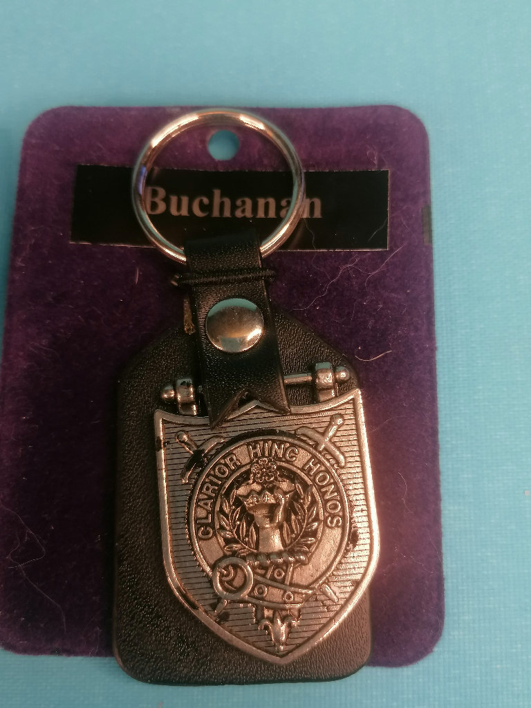 2x Buchanan scottish items kilt keyrings and  1x MacLennan.
