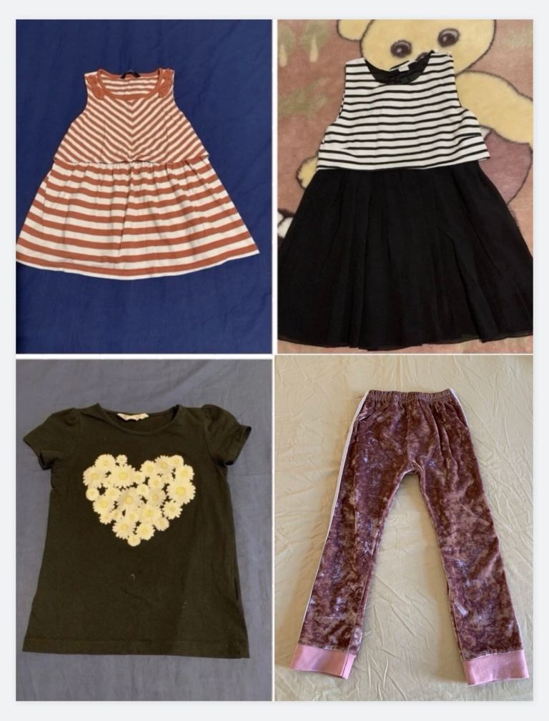 Girls clothing bundle, dresses trousers shirt, size: 4-5years
