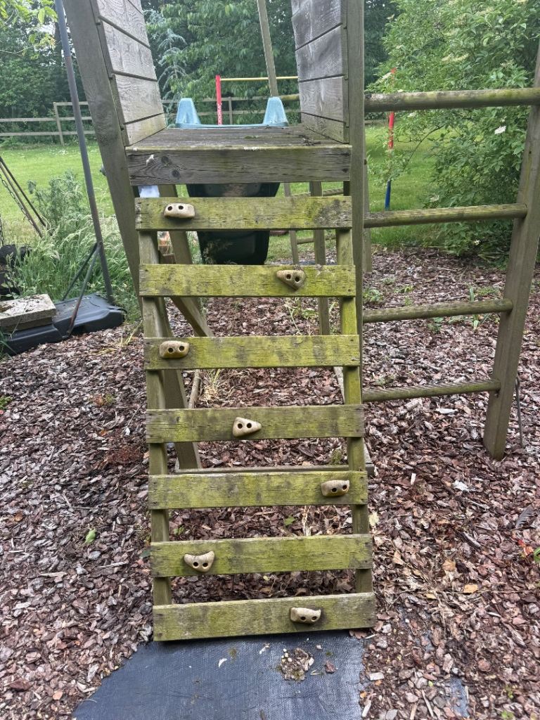 Wooden Kids Climbing Frame - Fair Condition Outdoor Fun