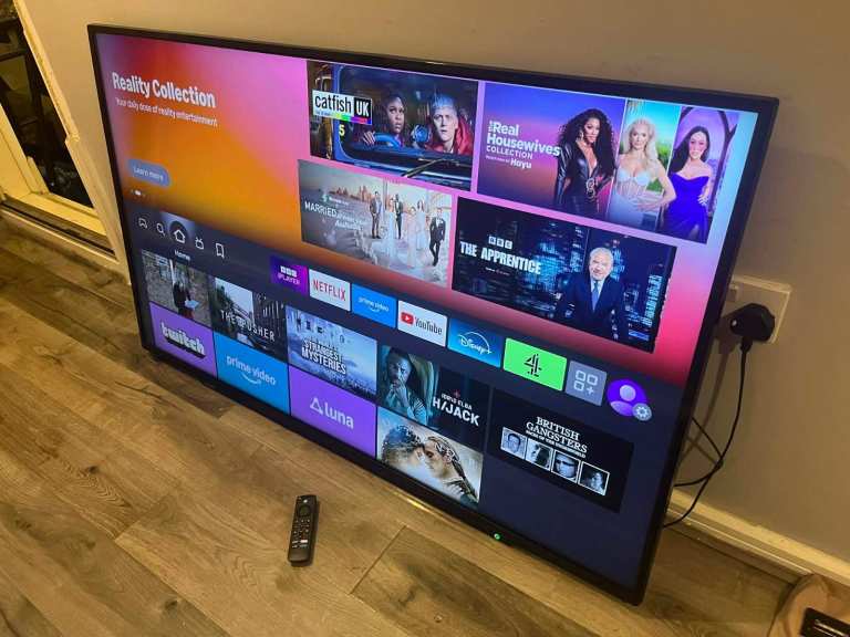 59 inch Toshiba 4 k uhd tv with Amazon 4 k uhd fire Stick (no remote but has firestick remote)