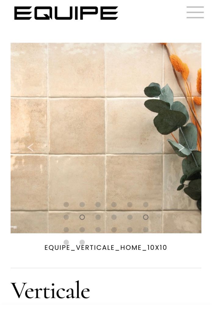 EQUIPE Verticale 10x10 Ceramic Tiles – Beige, New