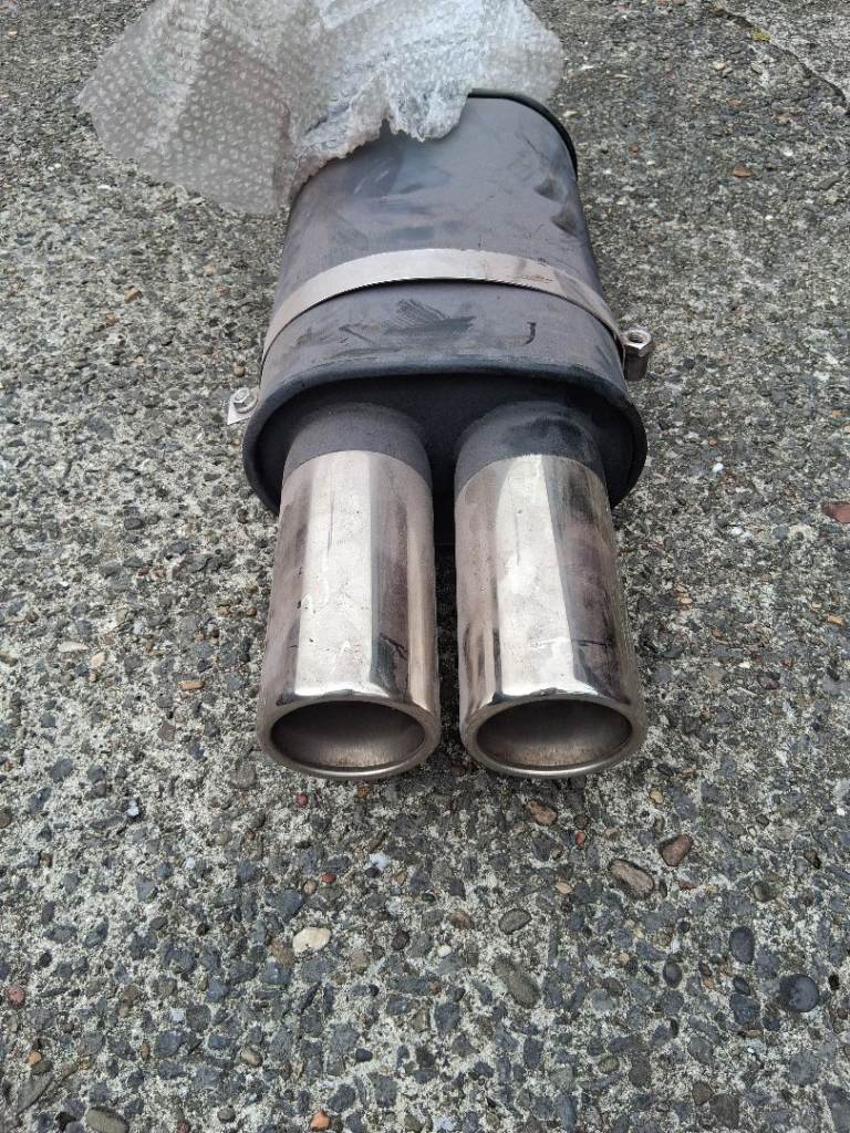 Performance exhaust box universal twin pipes loud noise 