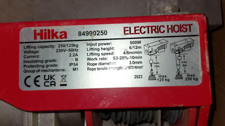 Hilka Pro Craft  250kg Electric Hoist