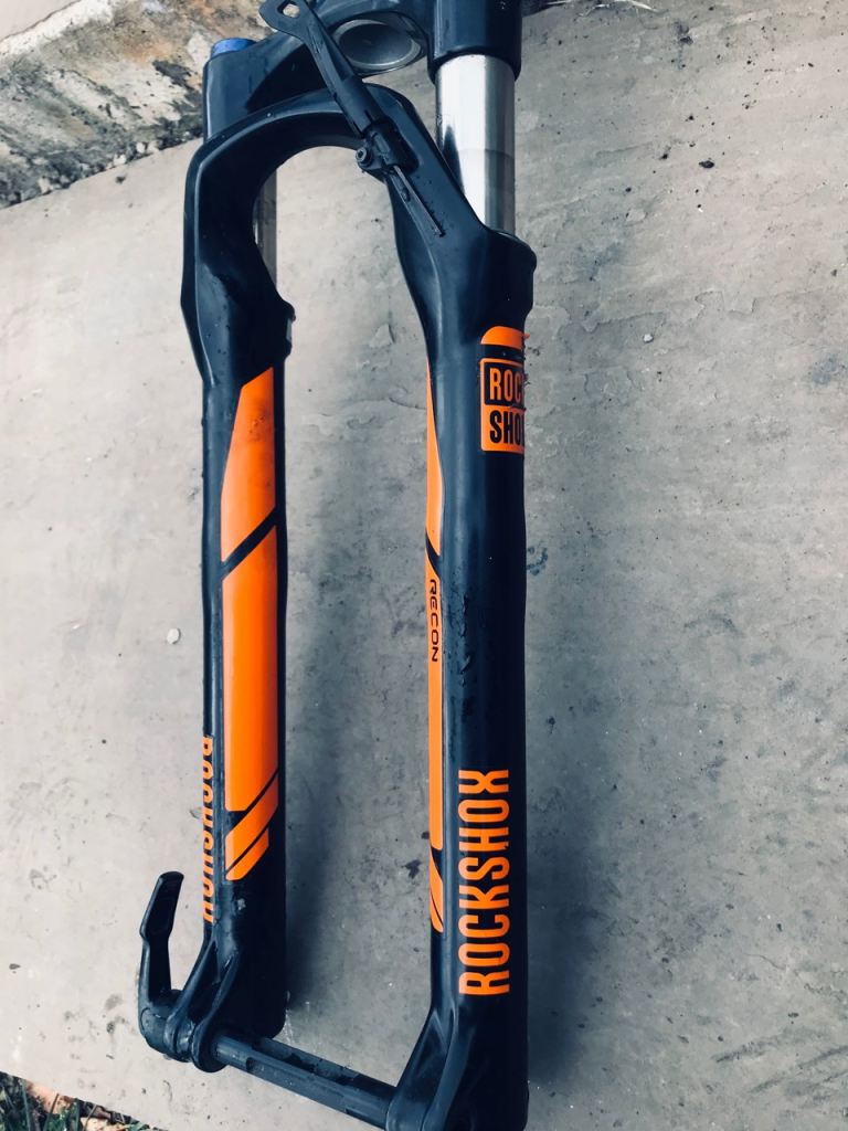 RockShox Recon MTB Forks – Black & Orange, Good Condition