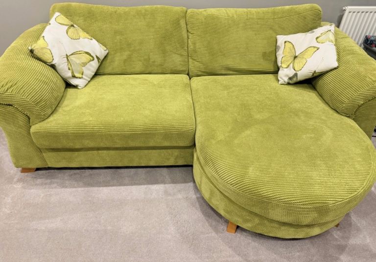 image for Lime green DFS 4 seater lounger sofa 