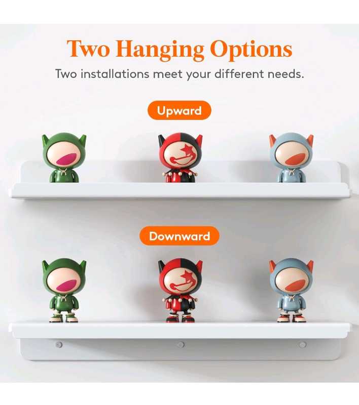 Bnib Lifewit Floating Shelves for Wall, 6 Pack White Acrylic Shelves