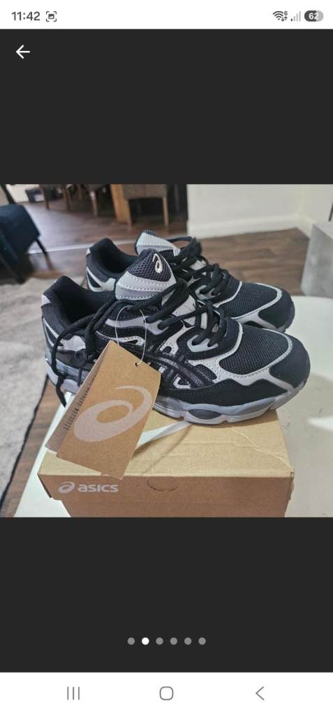 ASICS GEL-NYC Trainers - Black/Carbon Ash/Silver, UK Size 6, Brand New