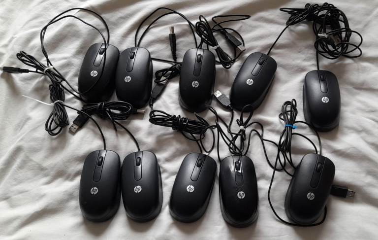 10 x HP USB Optical Scroll Mice -  part number 672652-001/QY777AY
