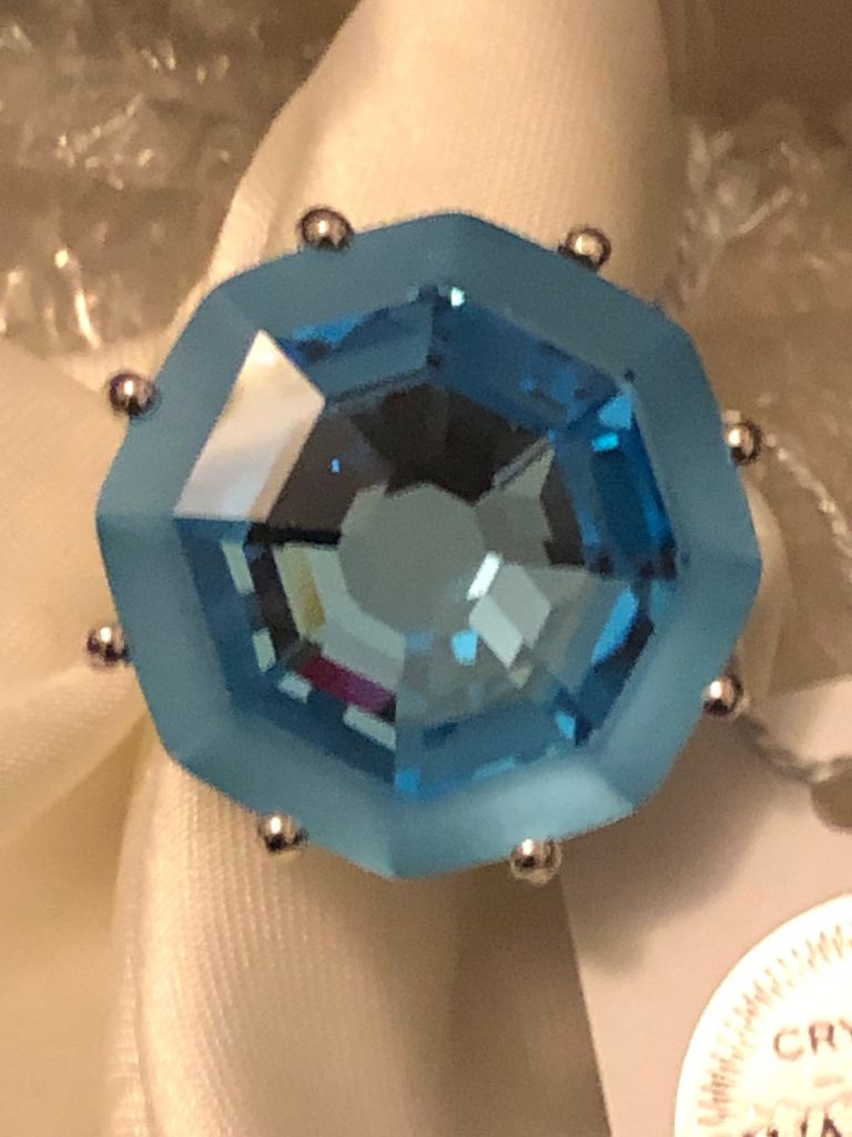 Set of 10 Swarovski Rings Sterling Silver 925 platinum overlay New Joblot 