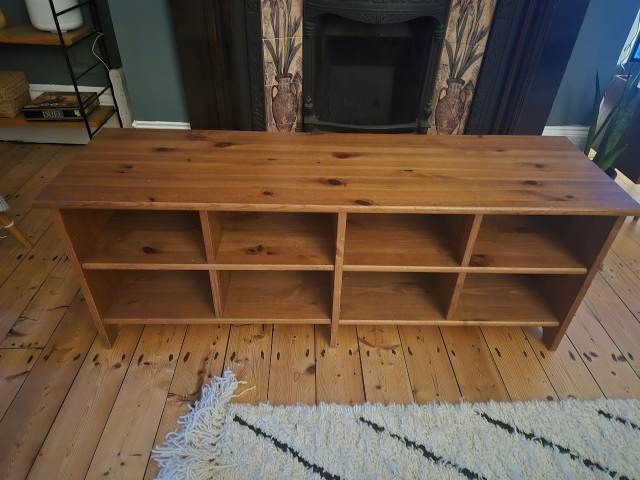 廃盤◆IKEA LEKSVIK レクスヴィーク ベンチストレージ オープンラック Vintage IKEA Leksvik Solid Pine Shoe Bench / Shoe Rack / TV Stand