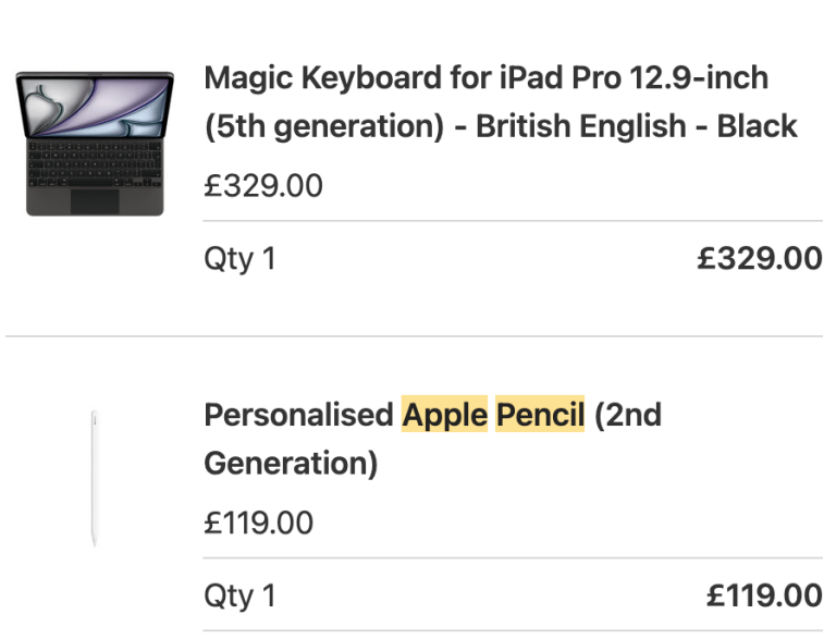 image for Apple Magic Keyboard for 12.9" iPad Pro + Apple Pencil 2