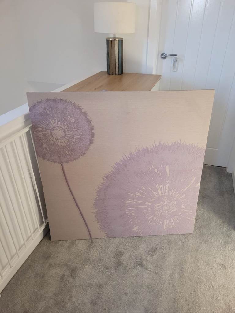 Extra large canvas wall art (taupe/neutral/lavender)