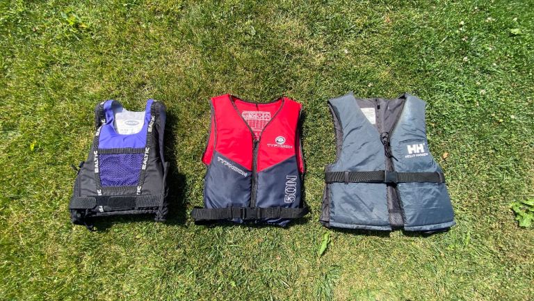 Safety life jackets for sale x 3 Boat Sea water sports Helly Hansen Typhoon Baltic 