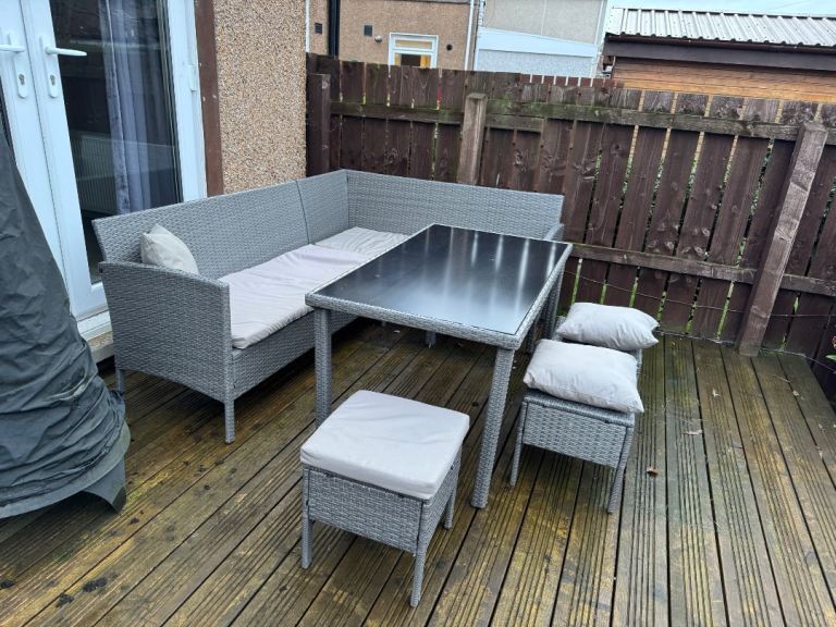 Rattan Garden Corner Sofa Dining Set