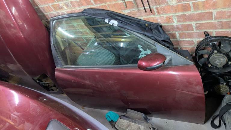 Fiat coupe driver door complete with window and mirror 