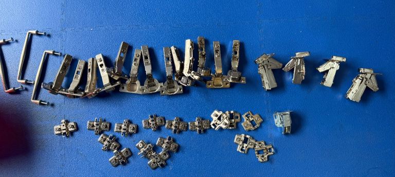 Kitchen Cabinet Hinges and Handles - Good Condition