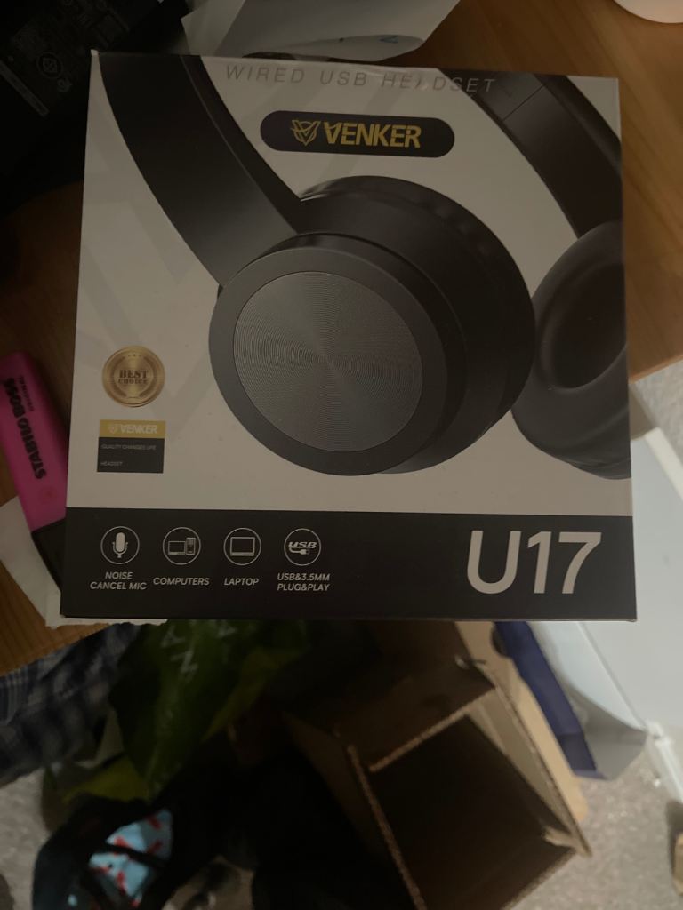 VENKER U17 Wired USB Headset – Brand New