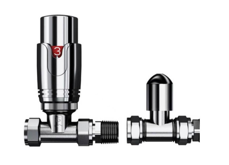 New Pro All Chrome 1/2" Thermostatic Straight Radiator Valve TRV RRP £46 Our Price £15