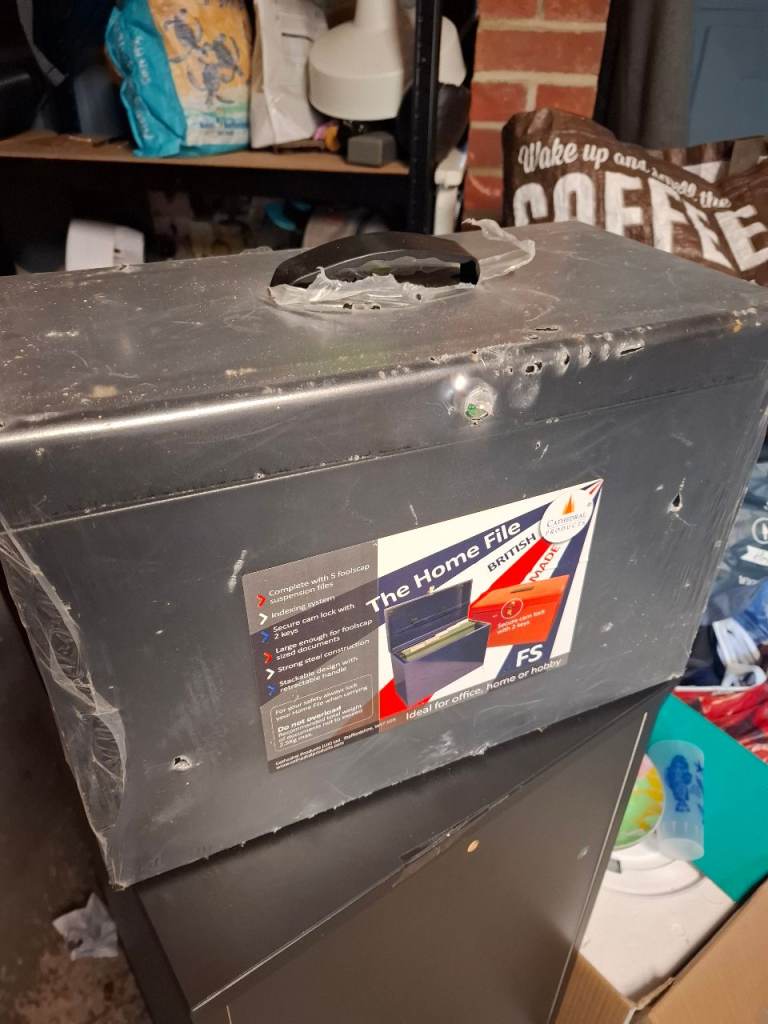 Metal lock box - document/file storage