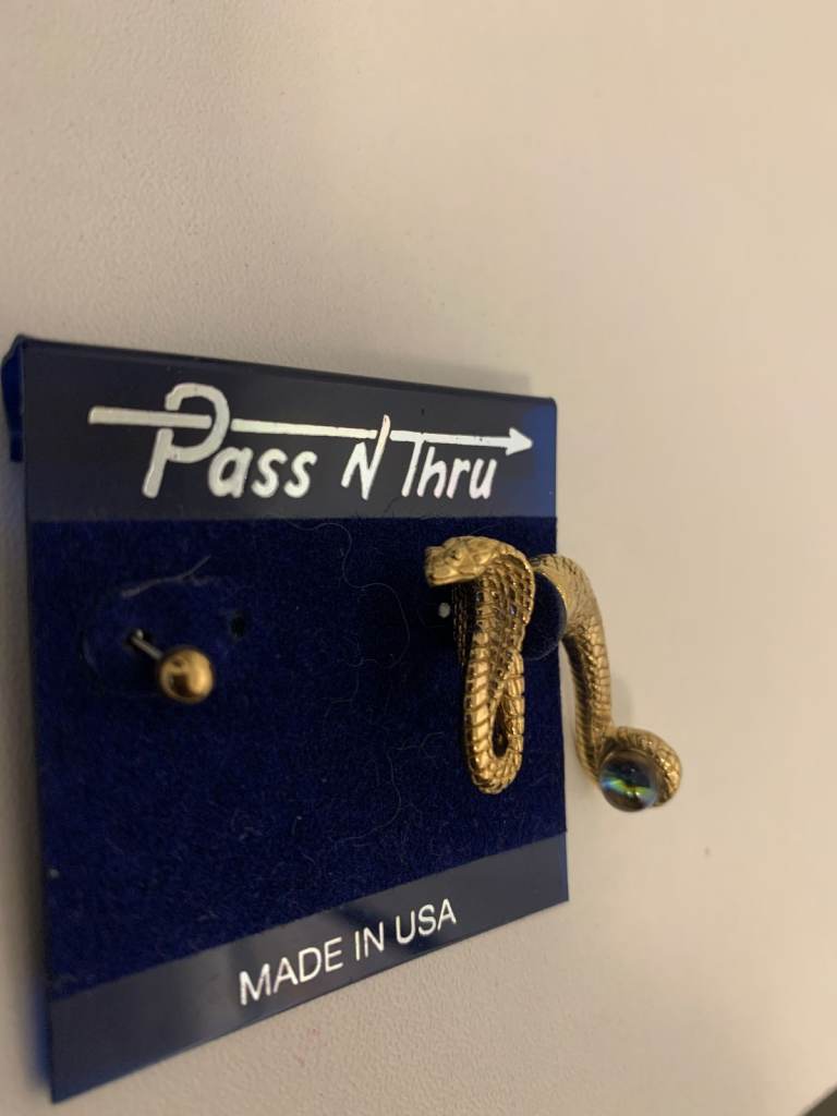 Vintage Pass N Thru Earring Set Cobra earring Set