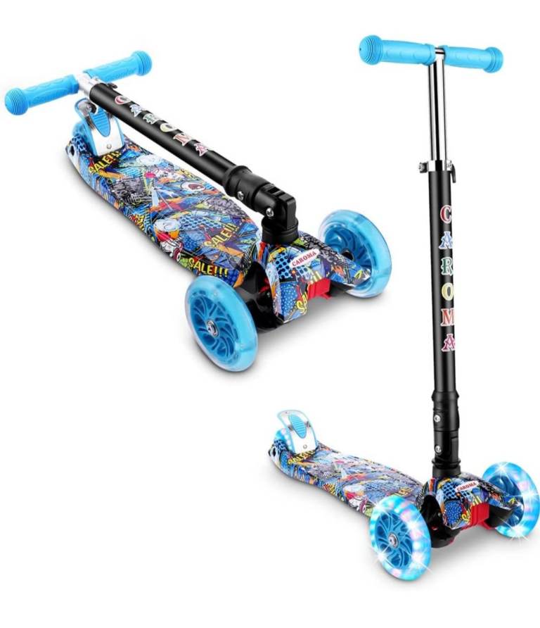 Kids 3 wheel graffiti foldable scooter vguc