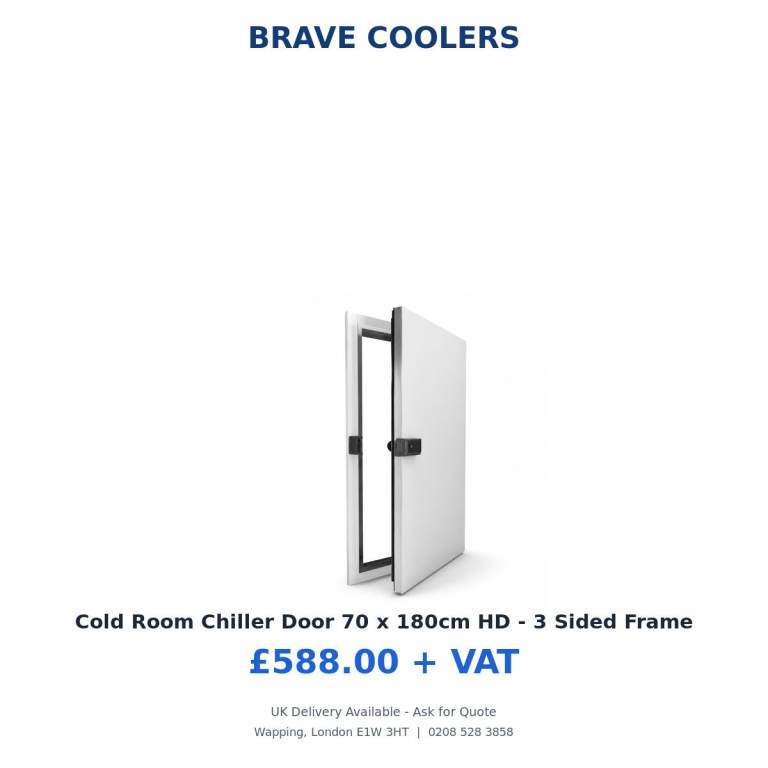 Cold Room Chiller Door 70 x 180cm 3 Sided Frame