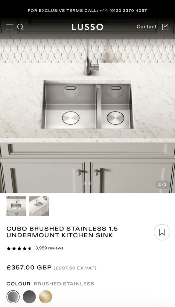 LUSSO 1.5 Undermount Kitchen Sink 