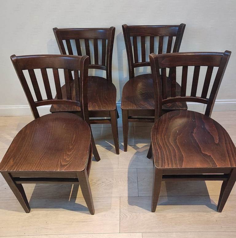Set Of 4 Wooden Dining Chairs