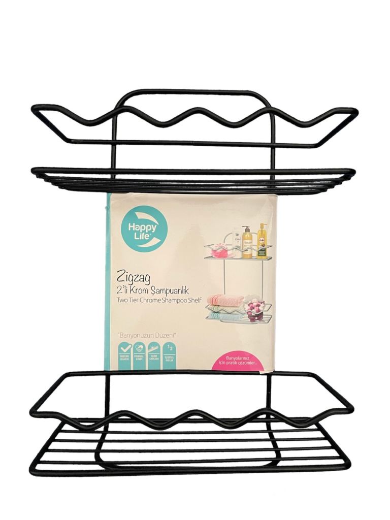 Two Tier Chrome Bathroom Shampoo Shelf