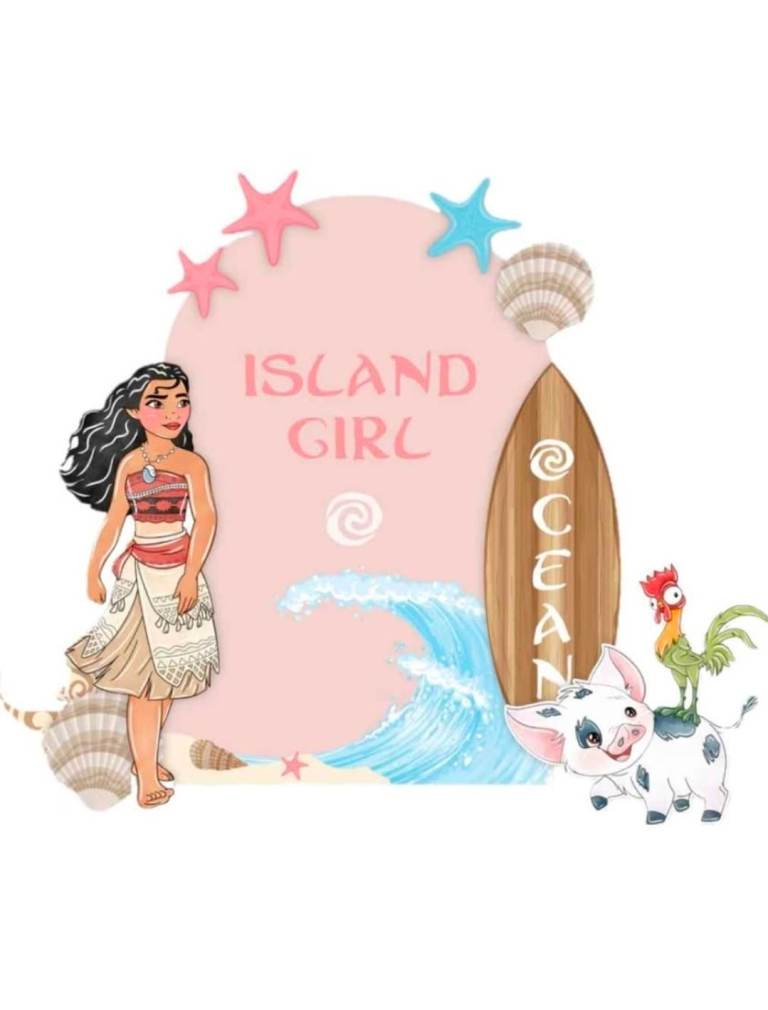 Moana themed Cardboard Kustomz Cutout 4ft Birthday Set
