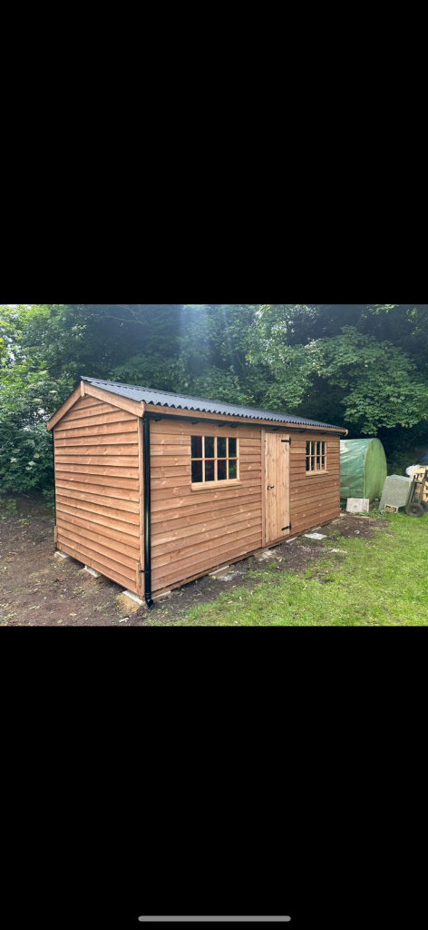5.4 x 2.4m (18 x 8) featheredge shed