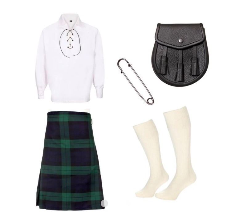 **Brand New** 8 Yard Black Watch Kilt Outfit Tartan Army World Cup Scotland