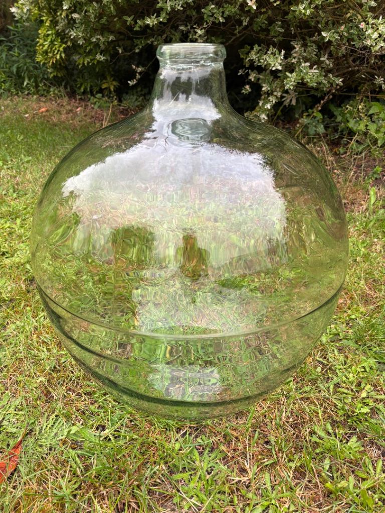 Large 50 litre Vintage Clear Glass Demijohn / Carboy Bottle - Good Condition