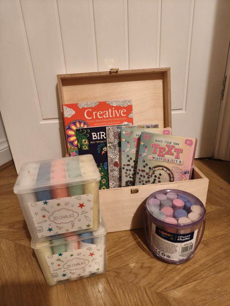 Kids Creative Craft Box with Books and Chalks