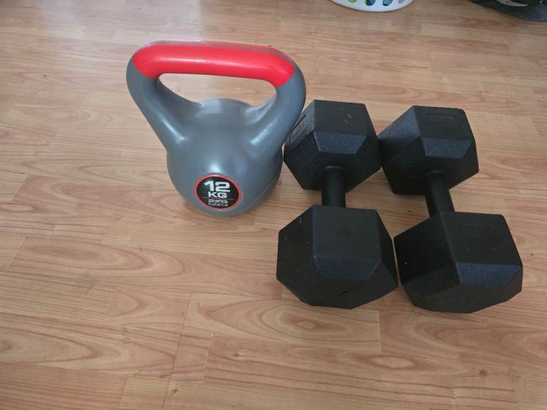 Kettlebell (12kg) and Dumbbells – Good Condition